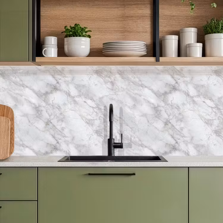 Keuken achterwand - Grijs - Wit - Marmer — 8