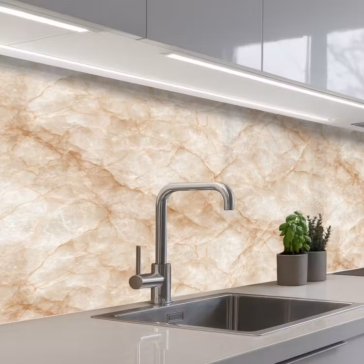 Keuken achterwand - Kristalstructuur - Bruin - Marmer — 2