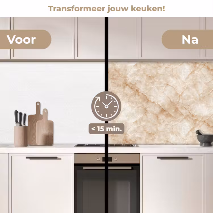 Keuken achterwand - Kristalstructuur - Bruin - Marmer — 3