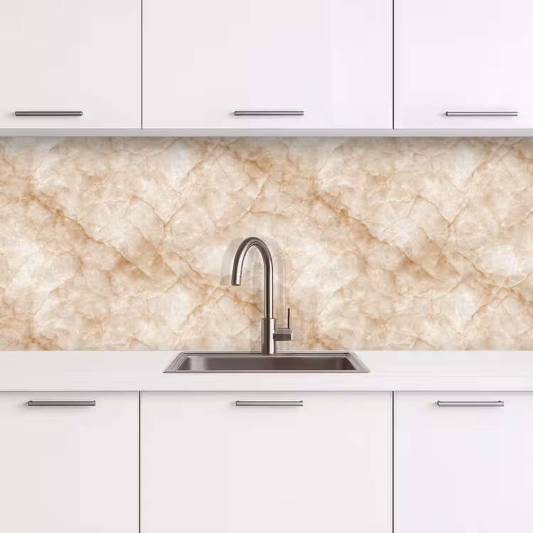 Keuken achterwand - Kristalstructuur - Bruin - Marmer — 4