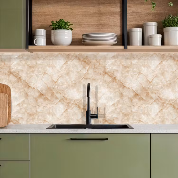 Keuken achterwand - Kristalstructuur - Bruin - Marmer — 8
