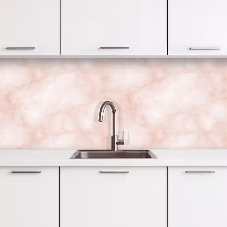 Keuken achterwand - Roze - Marmer - Crème — 4