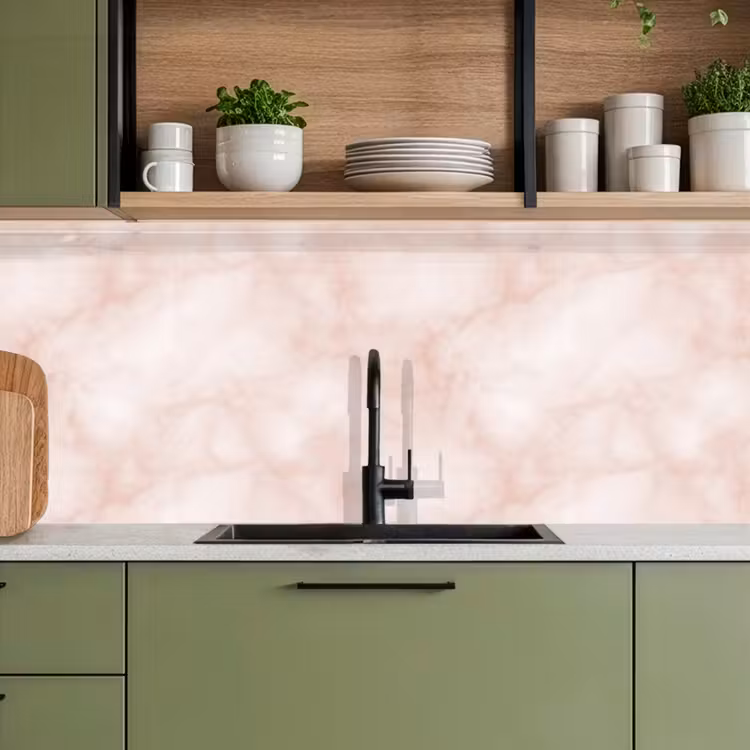 Keuken achterwand - Roze - Marmer - Crème — 8