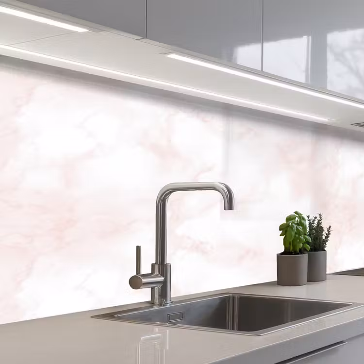 Keuken achterwand - Wolkenstructuur - Roze - Marmer — 2