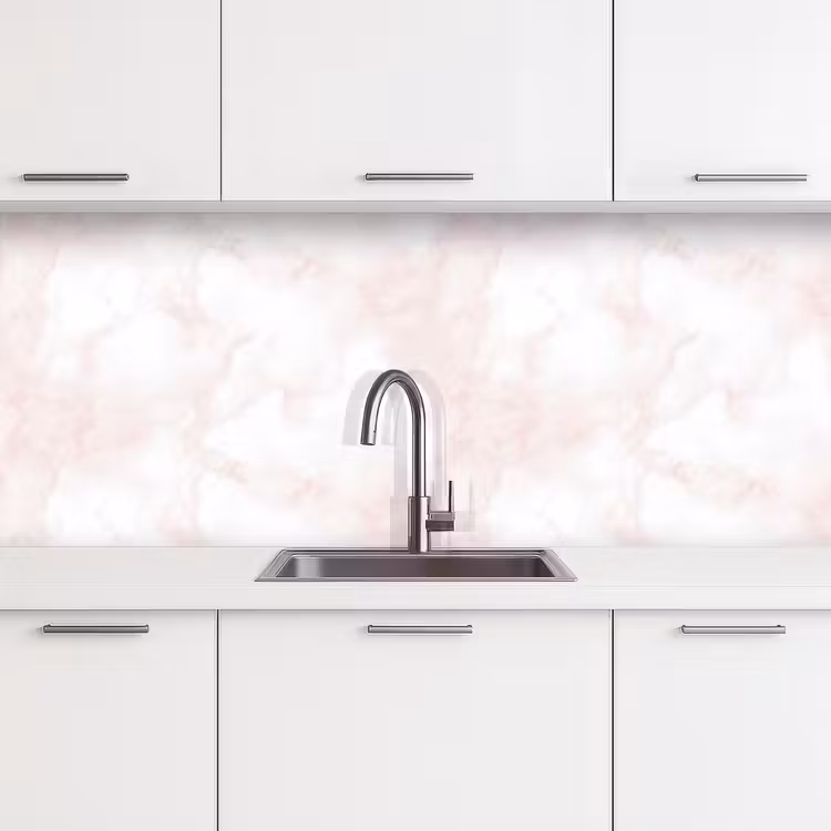 Keuken achterwand - Wolkenstructuur - Roze - Marmer — 4