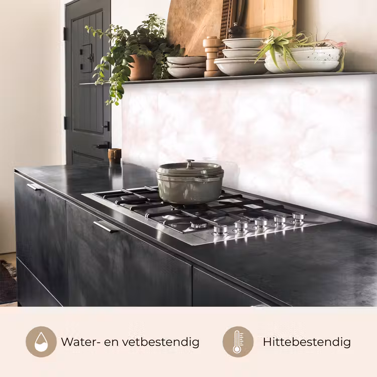 Keuken achterwand - Wolkenstructuur - Roze - Marmer — 5