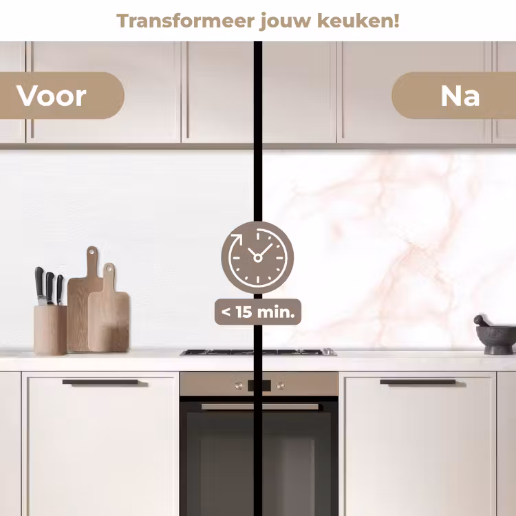 Keuken achterwand - Zalmroze - Marmer - Aders — 3
