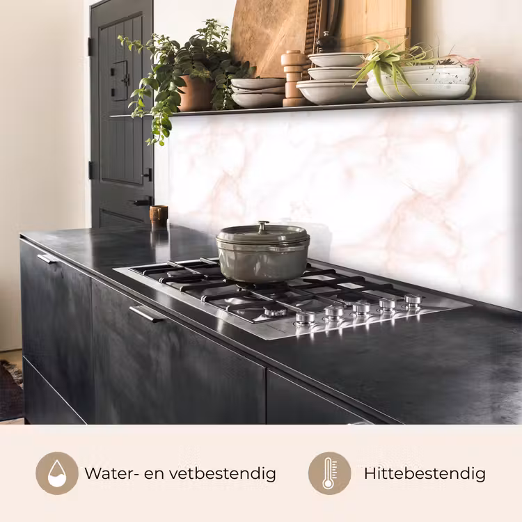 Keuken achterwand - Zalmroze - Marmer - Aders — 5