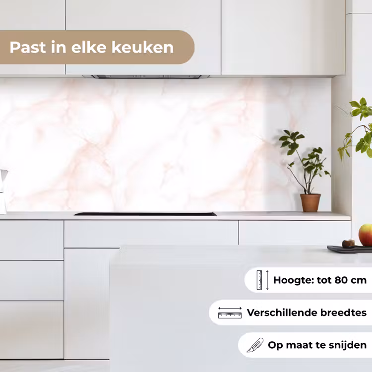 Keuken achterwand - Zalmroze - Marmer - Aders — 7