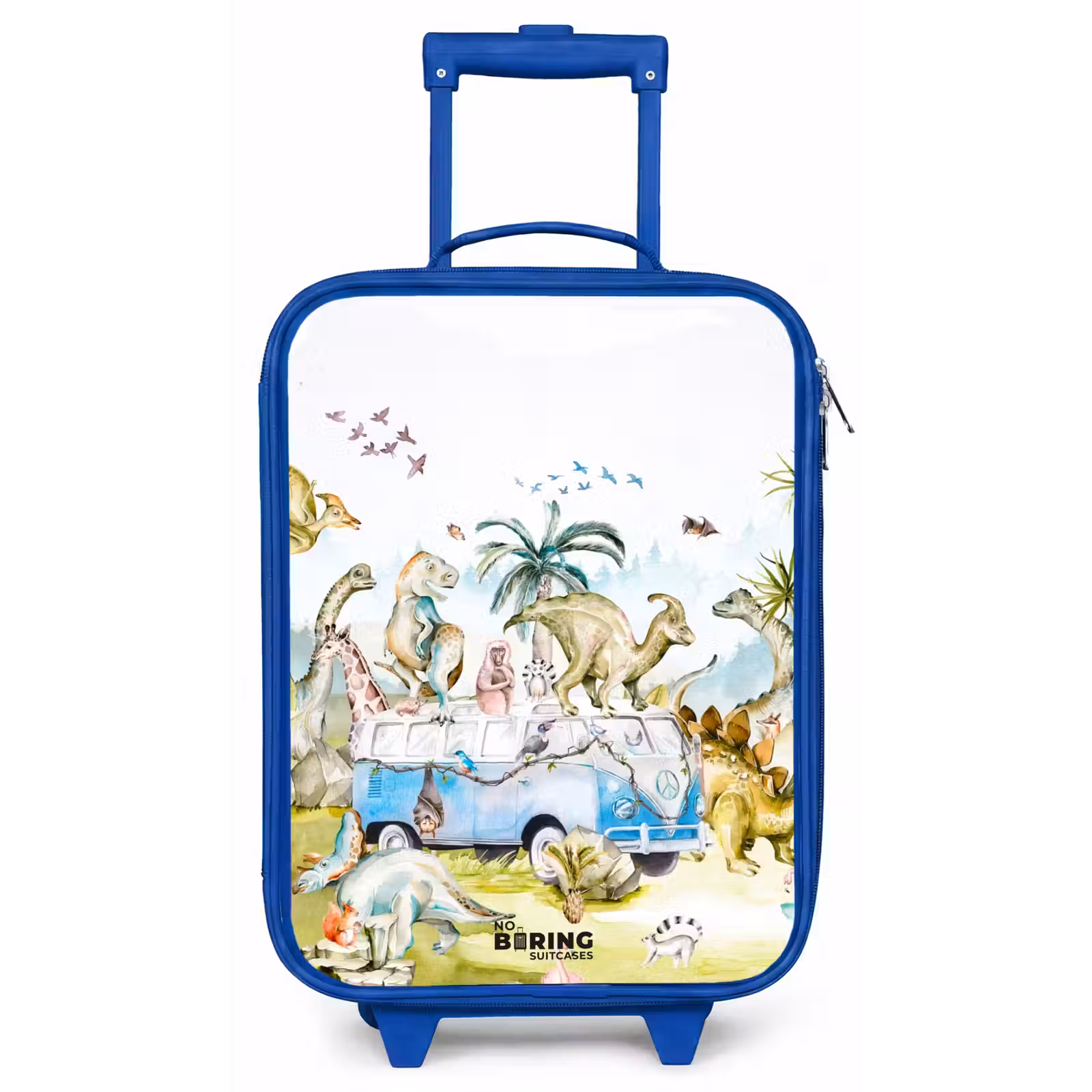 Kinderkoffer - Blauw - Busje met dino's — 1