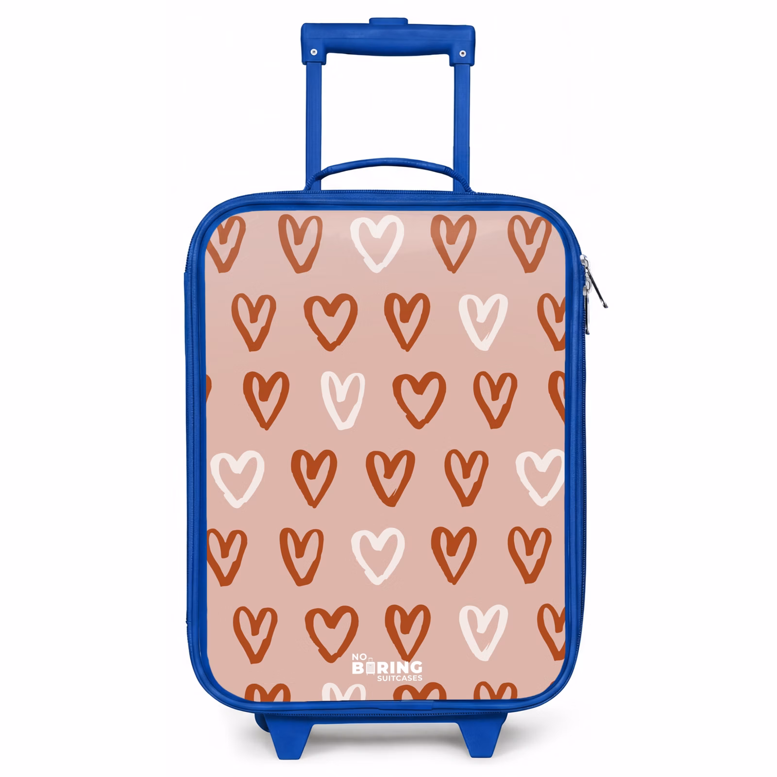 Kinderkoffer - Blauw - Hartjes patroon in roze en wit — 1