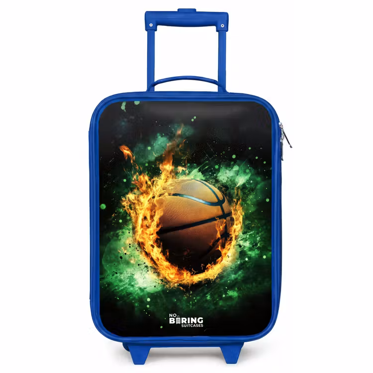 Kinderkoffer - Blauw - Basketbal in vlammen en explosieve energie — 1
