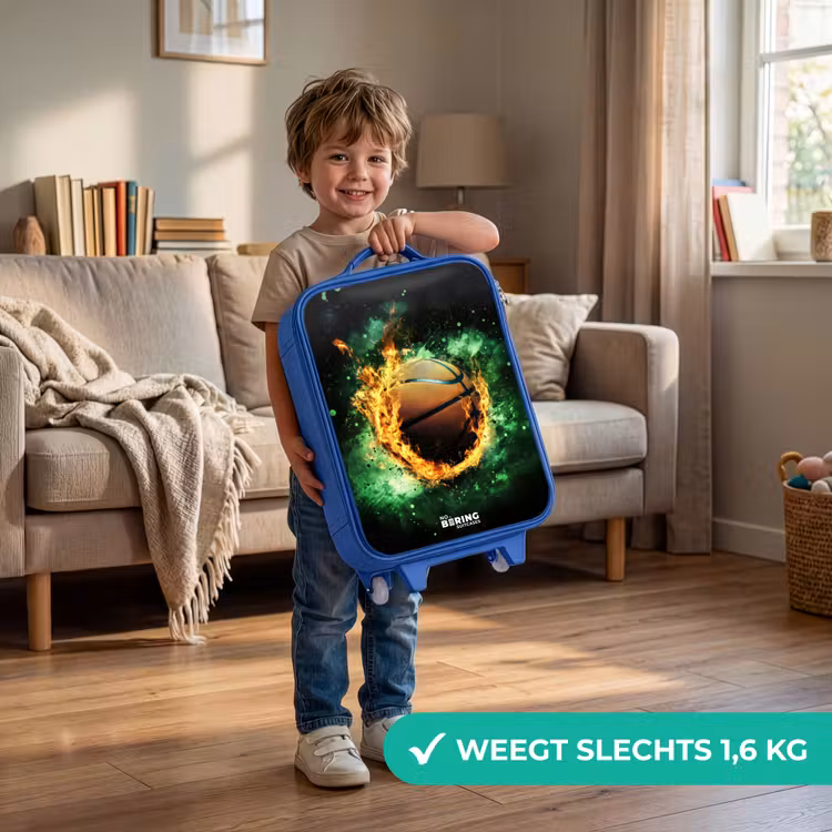Kinderkoffer - Blauw - Basketbal in vlammen en explosieve energie — 2