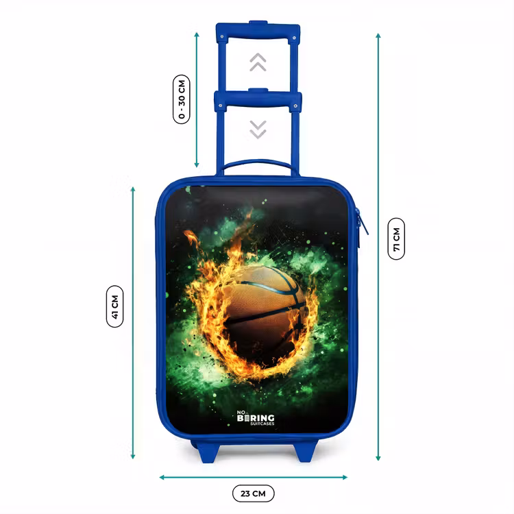 Kinderkoffer - Blauw - Basketbal in vlammen en explosieve energie — 6