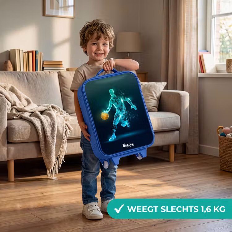 Kinderkoffer - Blauw - Basketbalspeler in neon dribbelactie — 2
