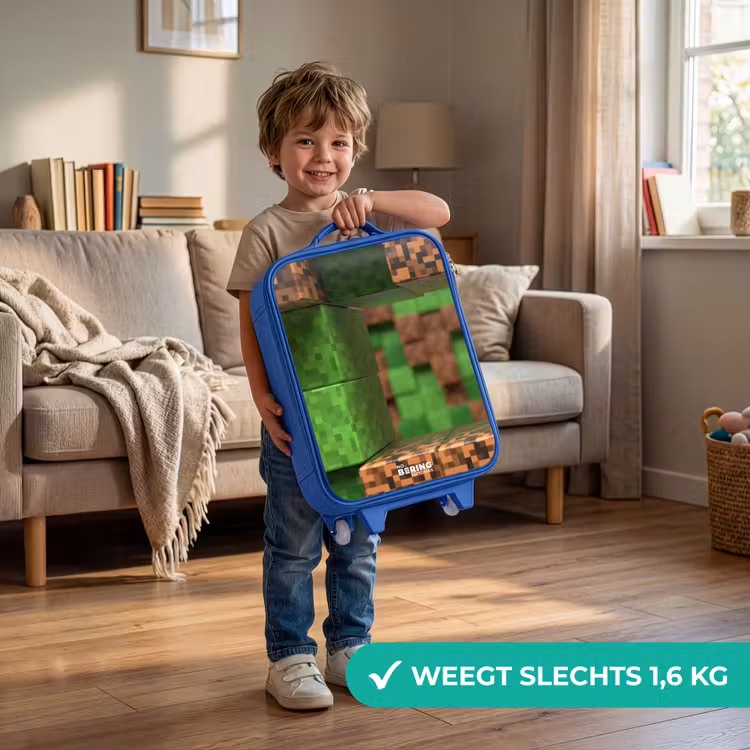 Kinderkoffer - Blauw - Close-up met pixelachtige blokken — 2