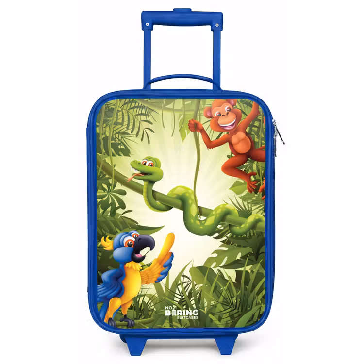 Kinderkoffer - Blauw - Dieren in de jungle — 1