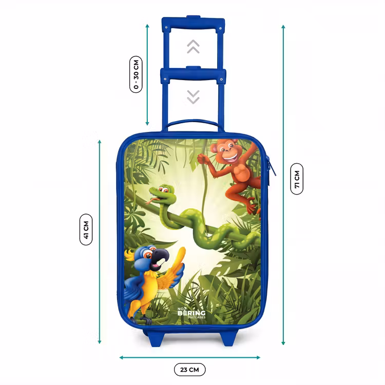 Kinderkoffer - Blauw - Dieren in de jungle — 6