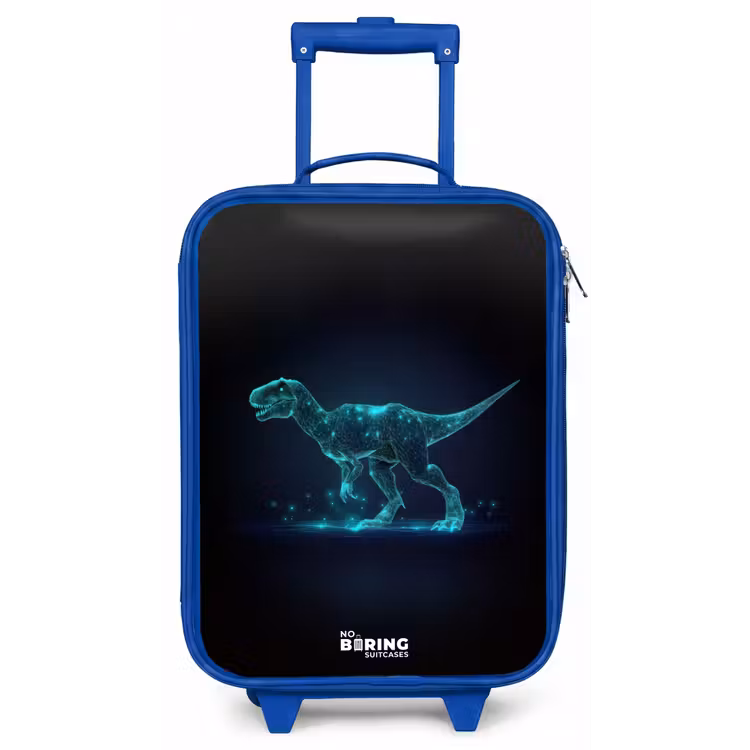 Kinderkoffer - Blauw - Digitale T-Rex in blauw lichtveld — 1