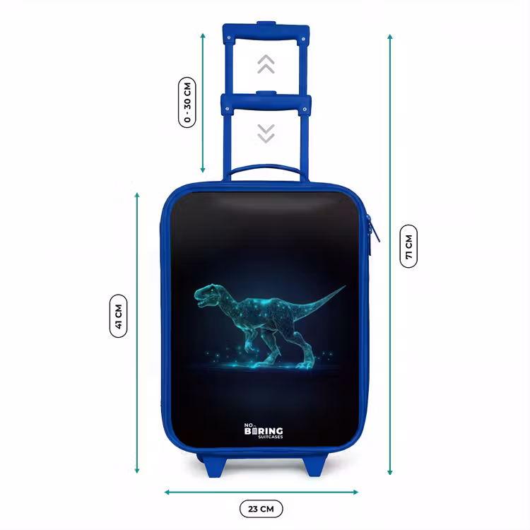 Kinderkoffer - Blauw - Digitale T-Rex in blauw lichtveld — 6