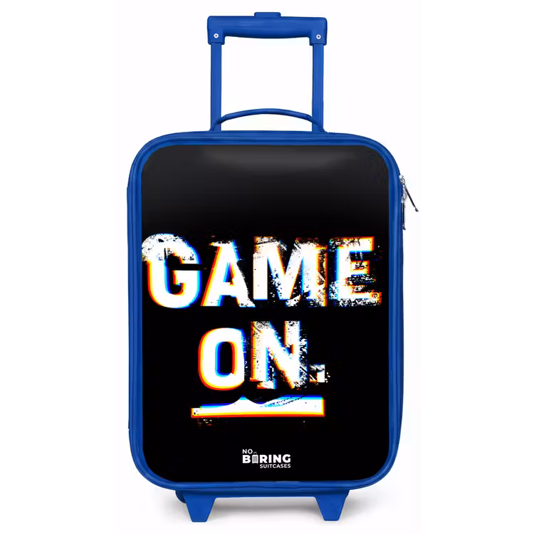 Kinderkoffer - Blauw - Game on in zwart wit — 1