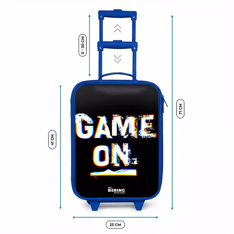Kinderkoffer - Blauw - Game on in zwart wit — 6