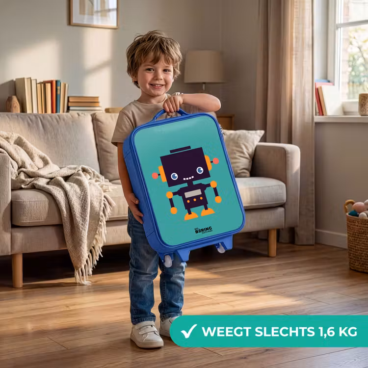 Kinderkoffer - Blauw - Groene robot — 2