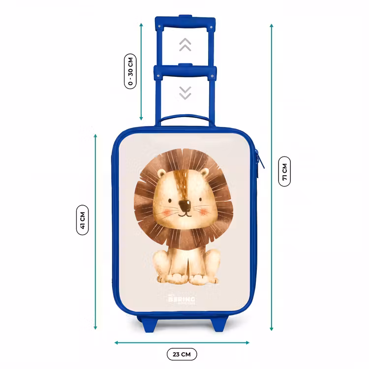 Kinderkoffer - Blauw - Leeuw illustratie met beige achtergrond — 6