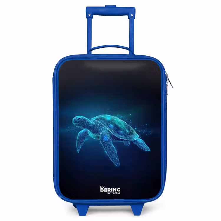 Kinderkoffer - Blauw - Lichtgevende schildpad in digitale oceaan — 1