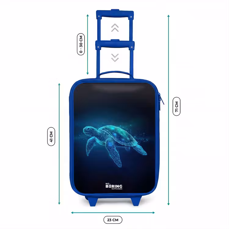 Kinderkoffer - Blauw - Lichtgevende schildpad in digitale oceaan — 6