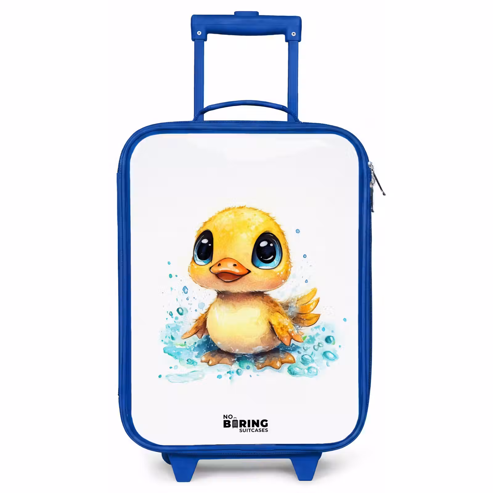 Kinderkoffer - Blauw - Lief eendje met blauwe ogen en waterspetters — 1