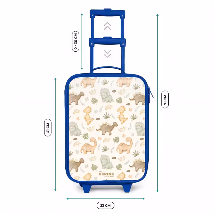 Kinderkoffer - Blauw - Dino patroon in pastelkleuren — 6