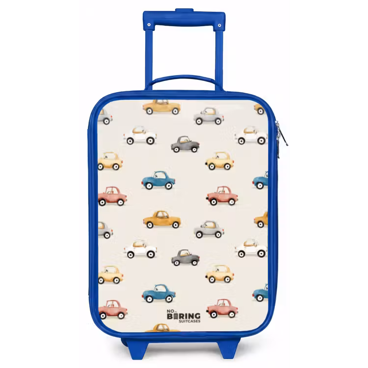 Kinderkoffer - Blauw - Kleurrijke retro autootjes — 1