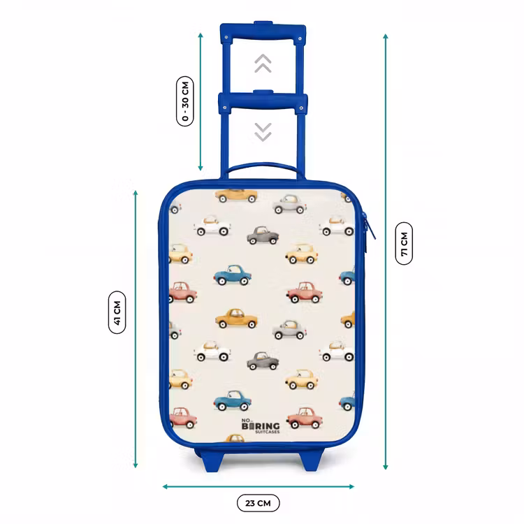 Kinderkoffer - Blauw - Kleurrijke retro autootjes — 6