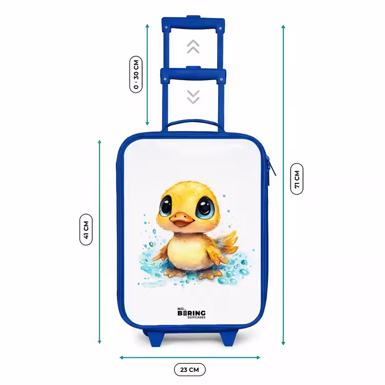 Kinderkoffer - Blauw - Lief eendje met blauwe ogen en waterspetters — 6