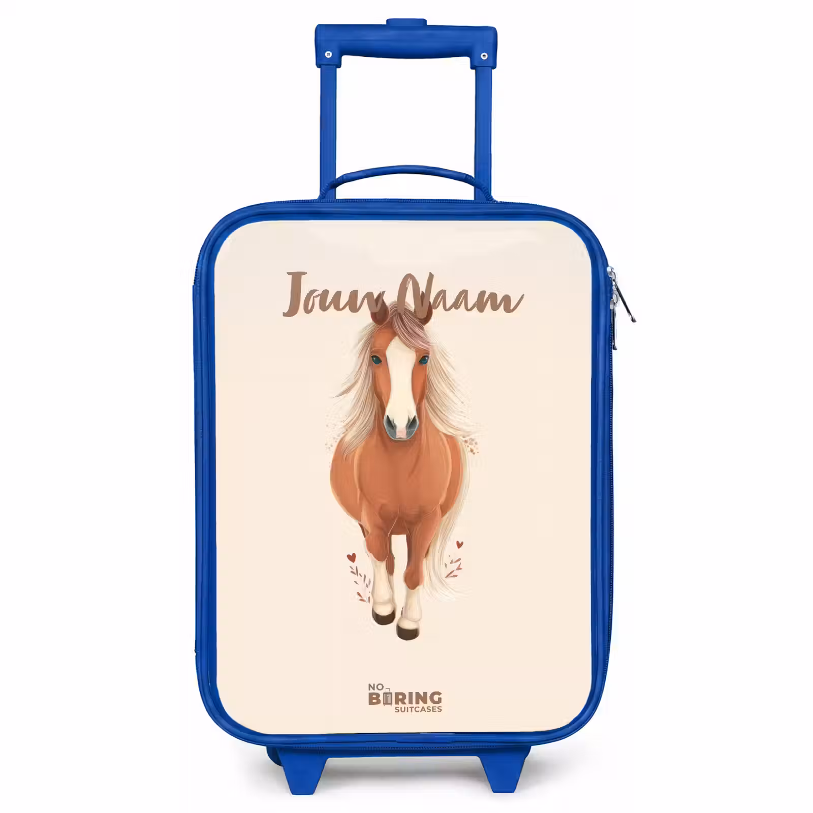 Kinderkoffer - Blauw - Bruin paard in gallop — 1