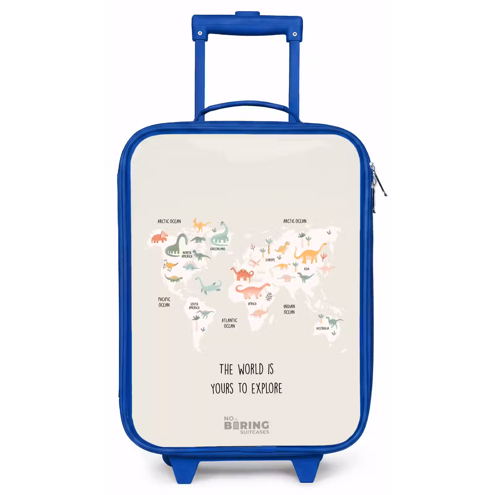 Kinderkoffer - Blauw - Dino wereldkaart — 1