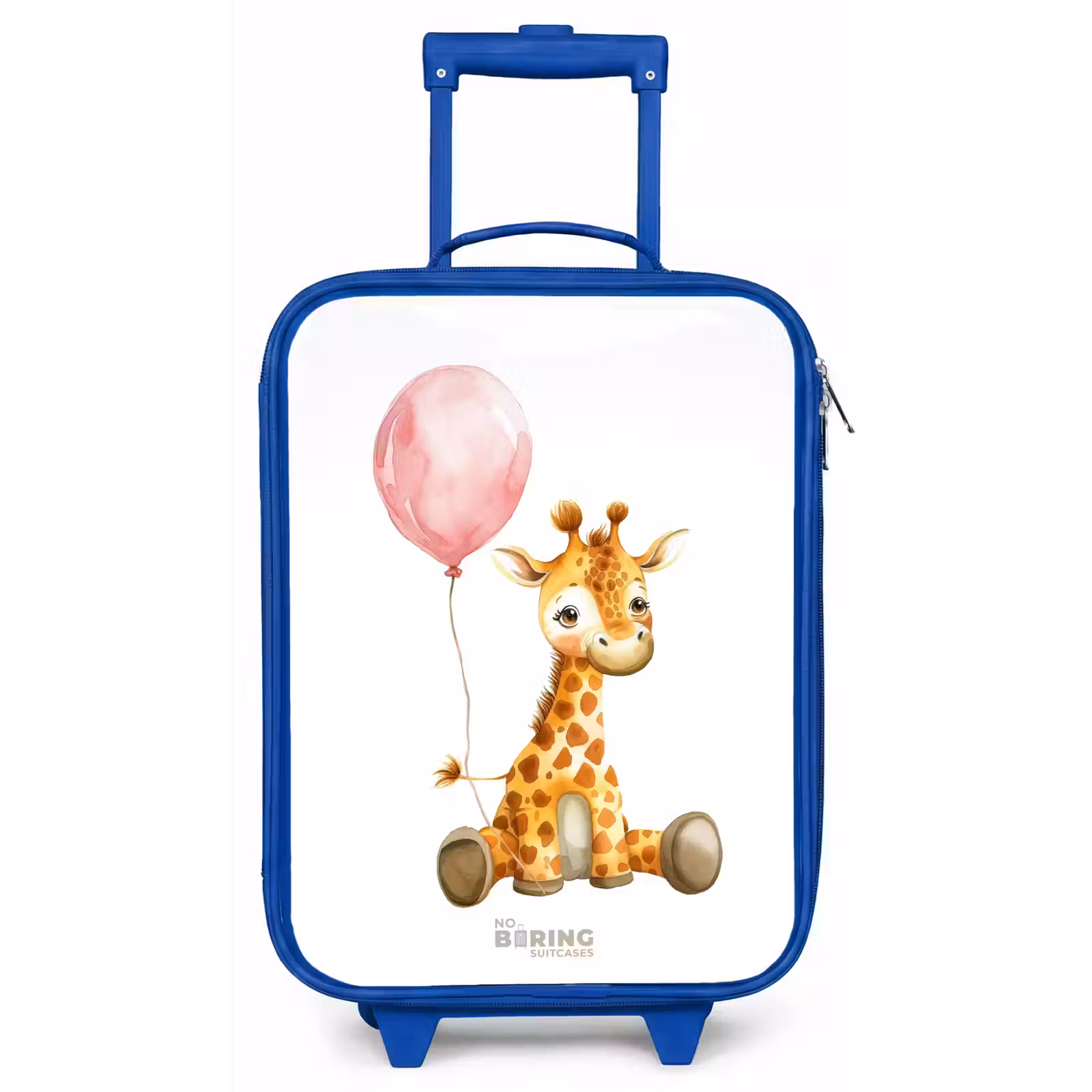 Kinderkoffer - Blauw - Giraffe met roze ballon — 1