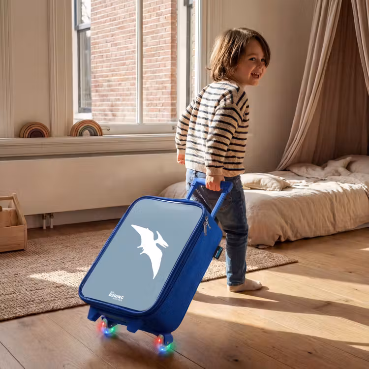 Kinderkoffer - Blauw - Blauw met Pteranodon dino — 3