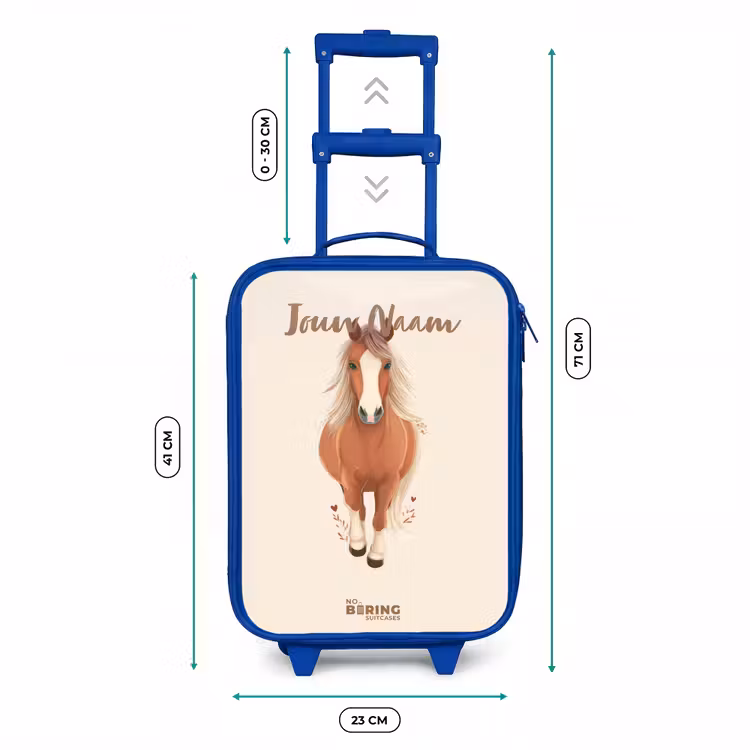Kinderkoffer - Blauw - Bruin paard in gallop — 6