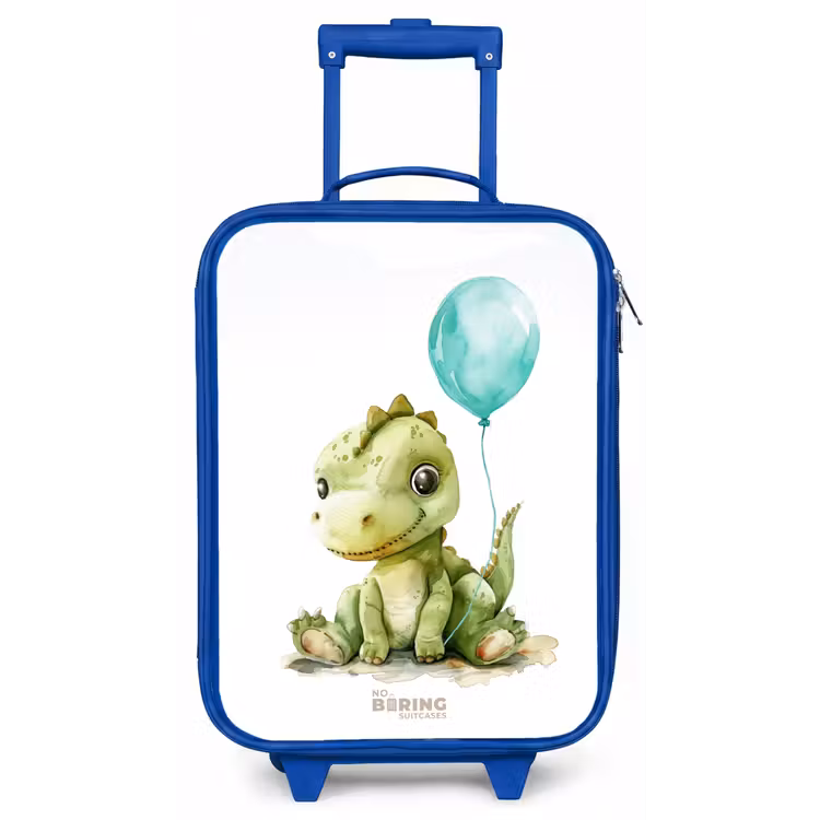 Kinderkoffer - Blauw - Dino met blauwe ballon — 1