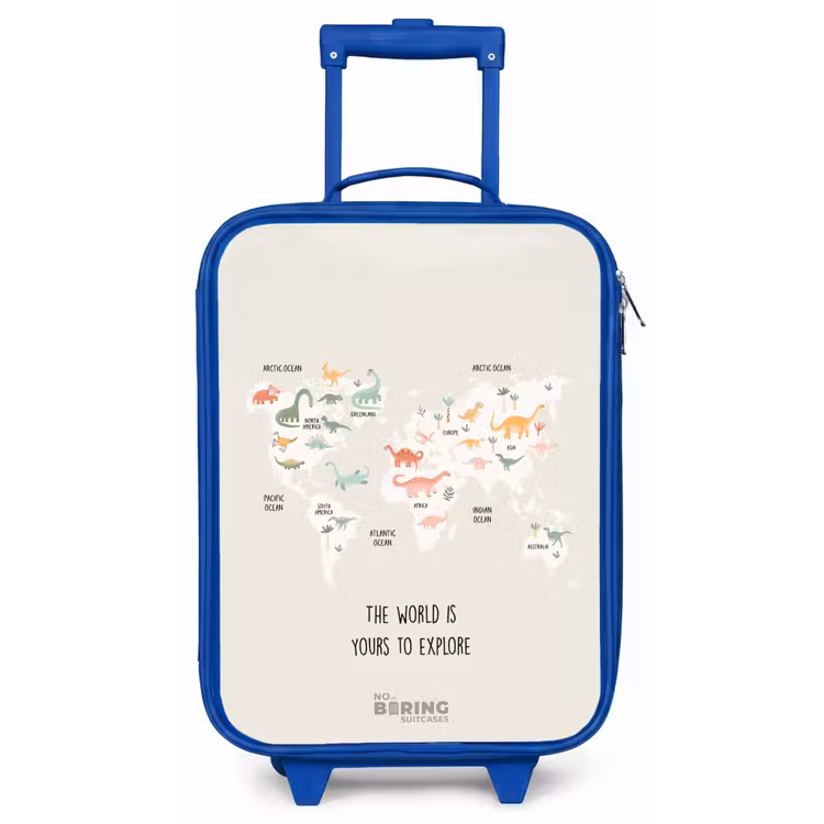Kinderkoffer - Blauw - Dino wereldkaart — 1
