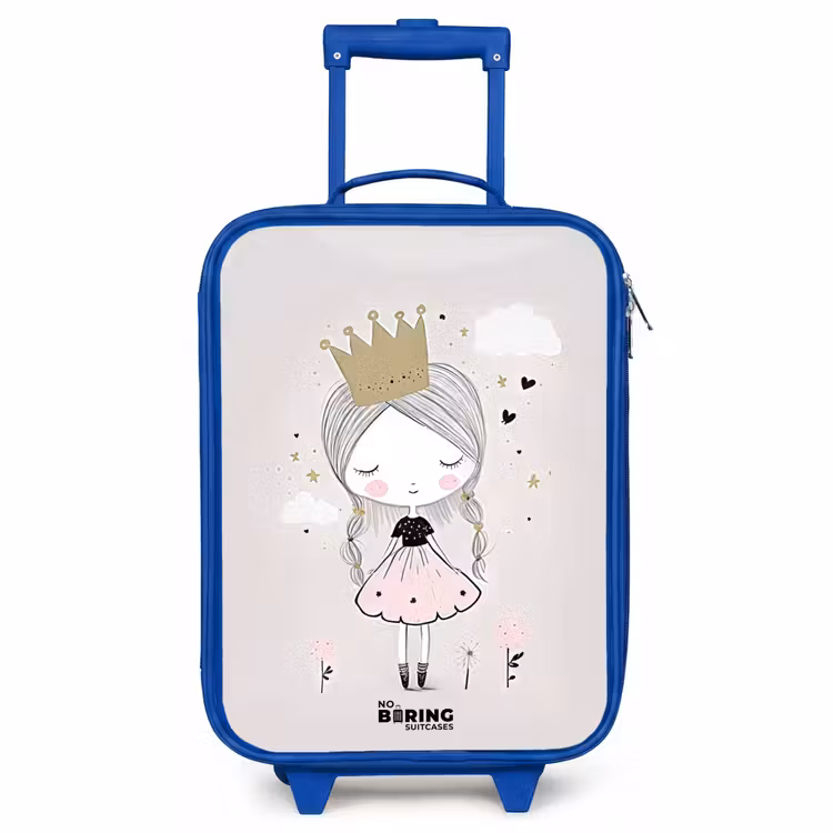 Kinderkoffer - Blauw - Dromerige prinses met gevlochten haar — 1