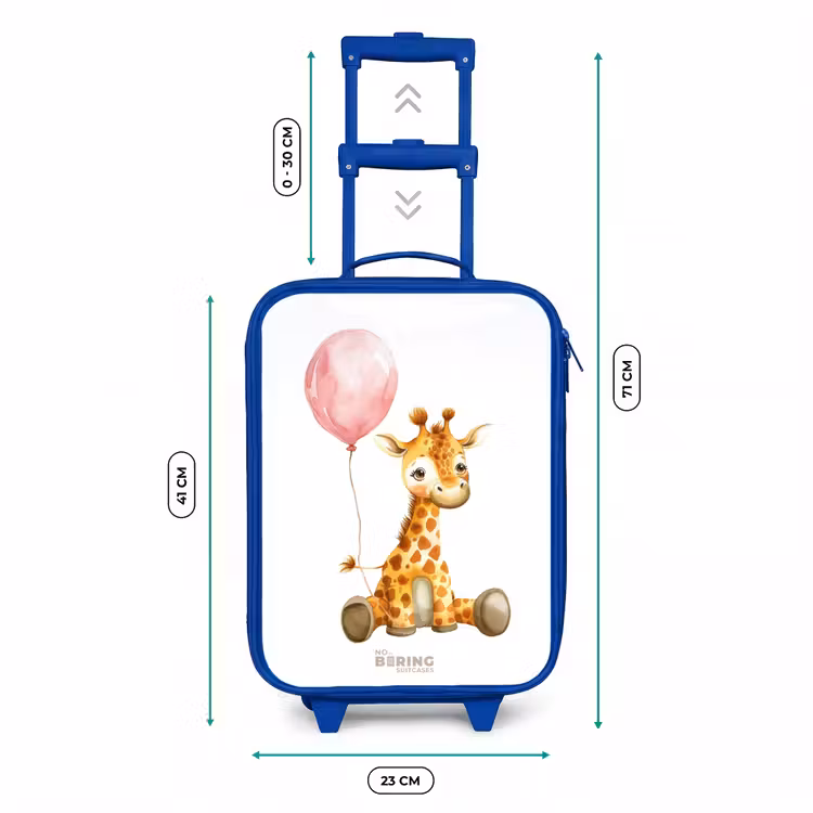 Kinderkoffer - Blauw - Giraffe met roze ballon — 6