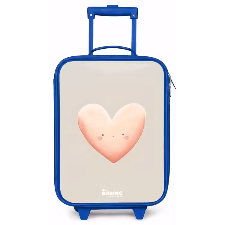 Kinderkoffer - Blauw - Hart in pastel kleuren — 1