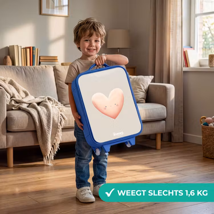 Kinderkoffer - Blauw - Hart in pastel kleuren — 2