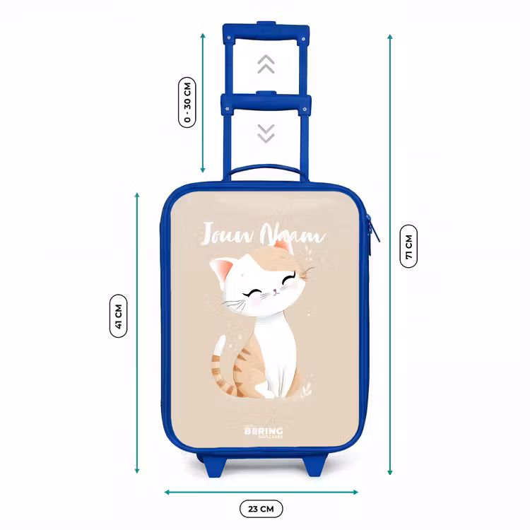Kinderkoffer - Blauw - Kitten in de kleuren beige en wit — 6