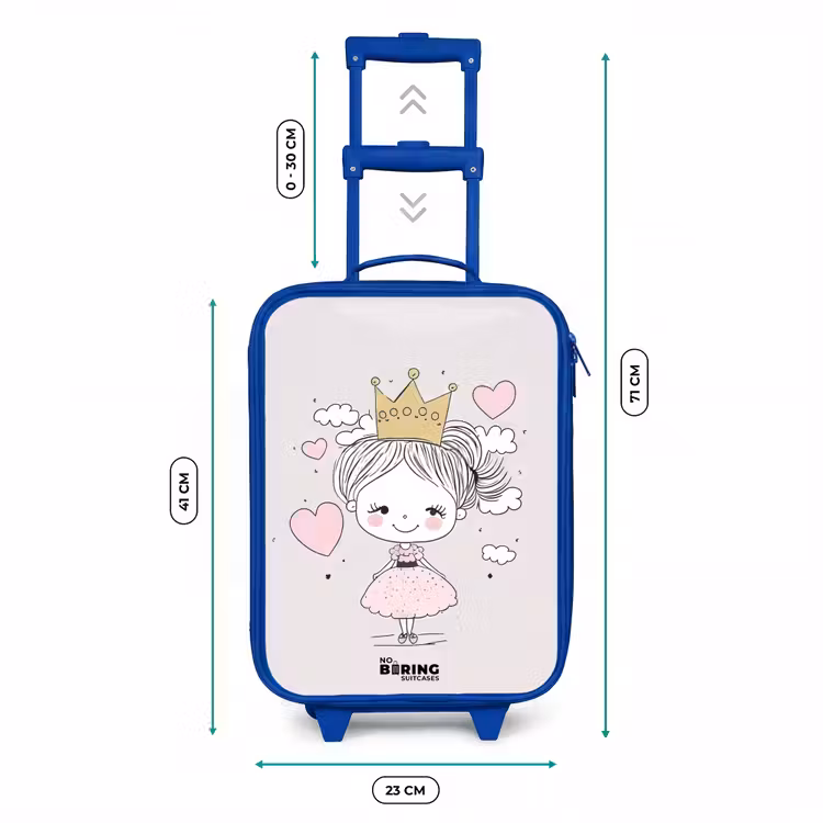 Kinderkoffer - Blauw - Kleine prinses met hartjes — 6