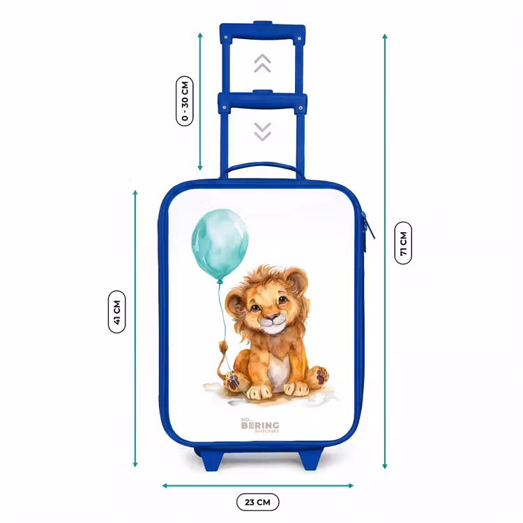 Kinderkoffer - Blauw - Leeuw met blauwe ballon — 6