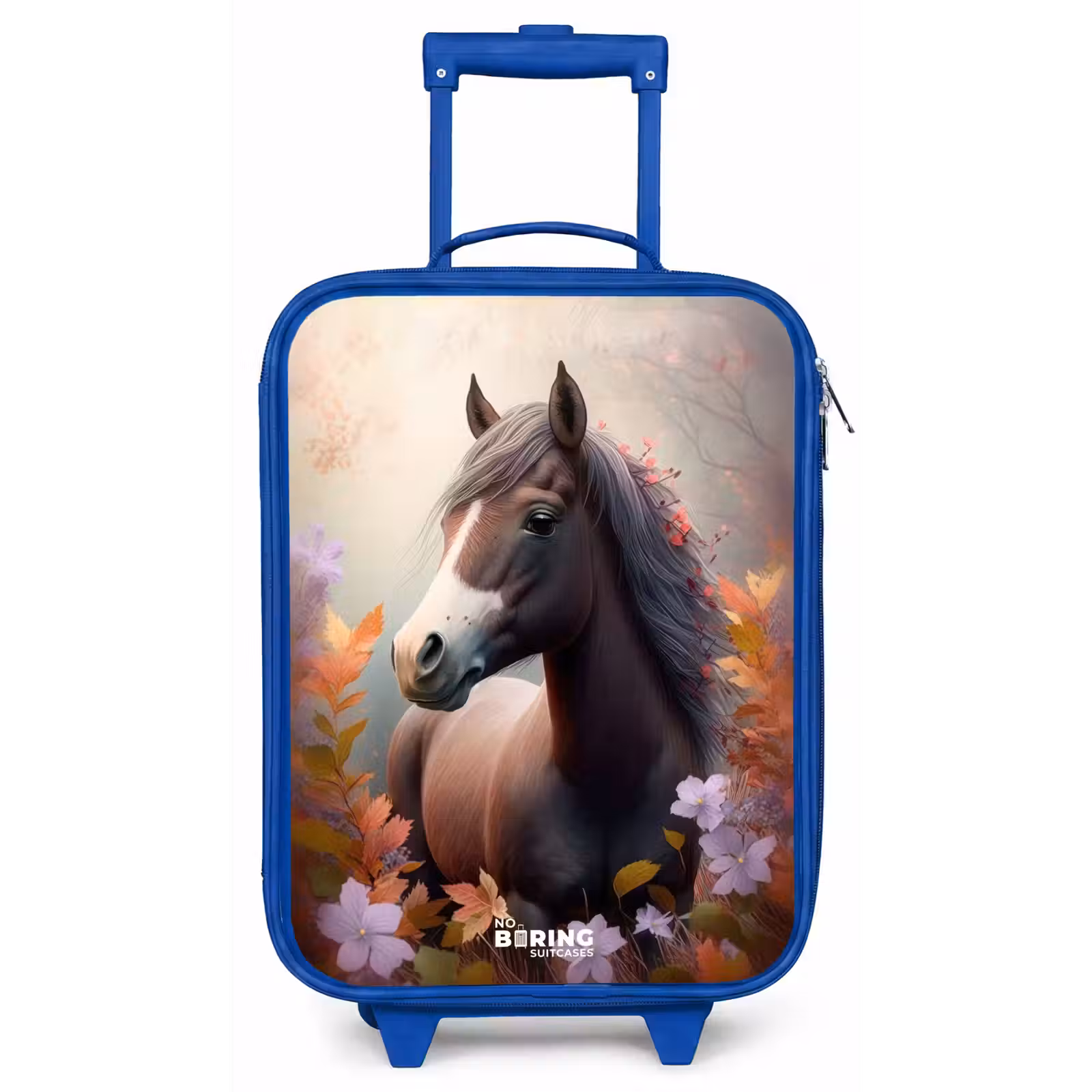 Kinderkoffer - Blauw - Bruin paard in de herfst — 1